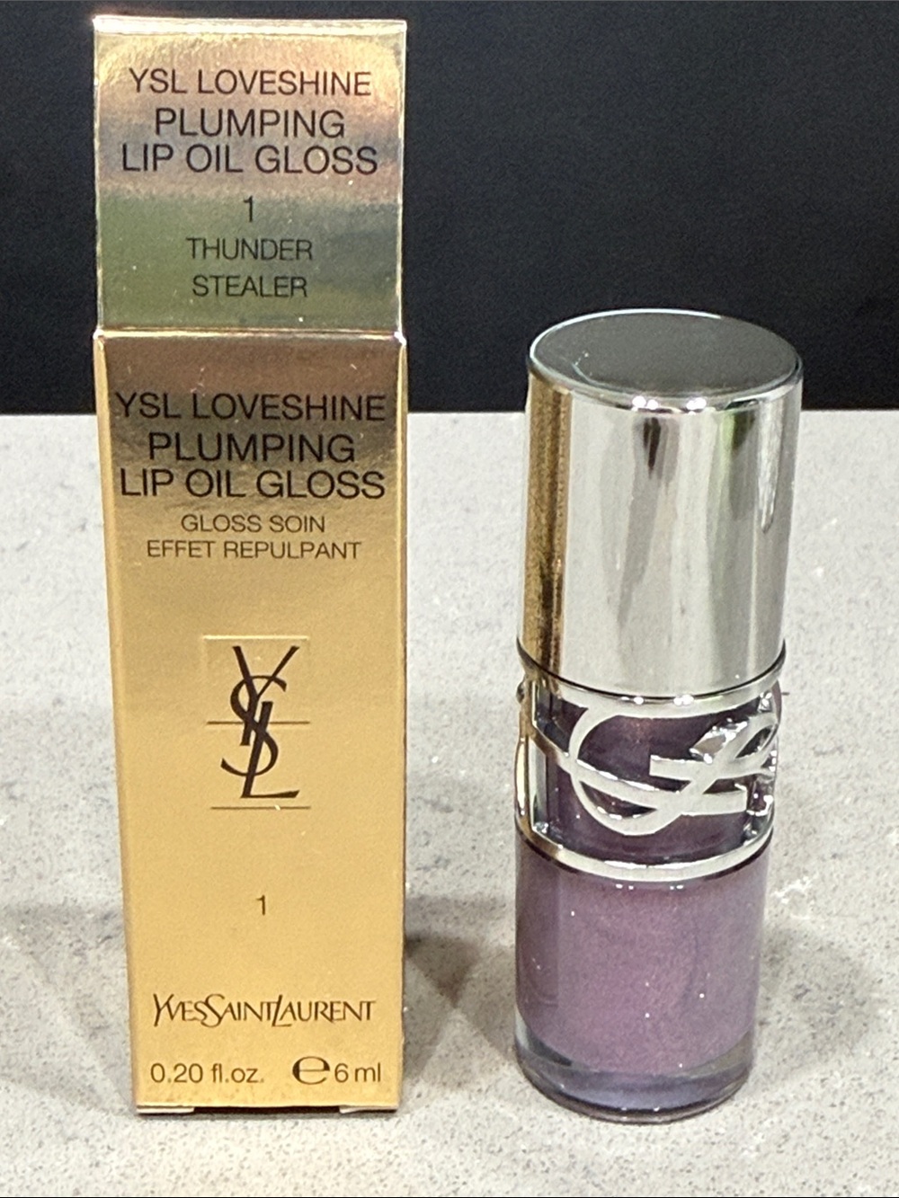 YSL Loveshine Plumping Lip Oil Gloss #1 Thunder Stealer, New/Unused